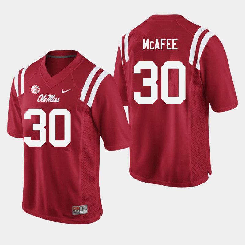 Fred McAfee Ole Miss Rebels NCAA Men's Red #30 Stitched Limited College Football Jersey IKX3158ZI